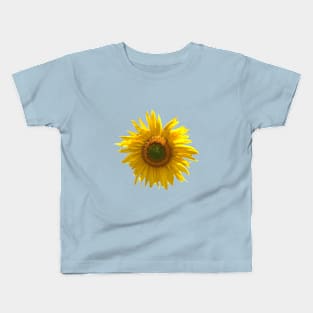 Sunflower photography (light blue background) Kids T-Shirt